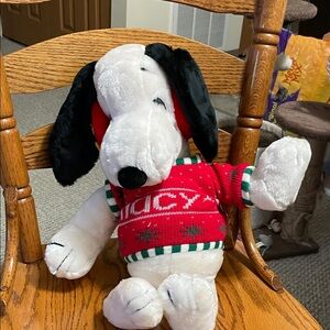Macy’s vintage Snoopy Plush with red Christmas Sweater. He is about 21” tall.
